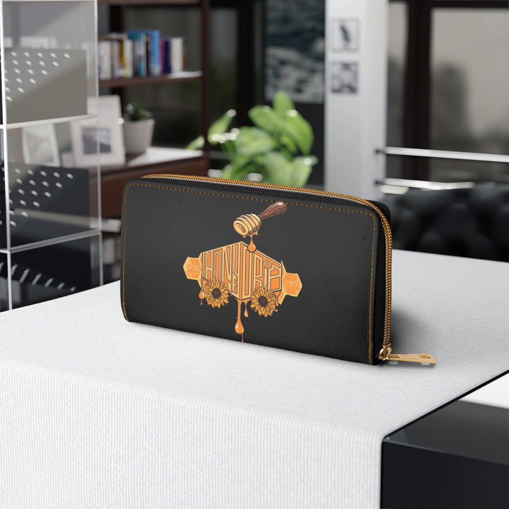 HoneyDrip Zipper Wallet — Floral Honey Drip Zip Wallet