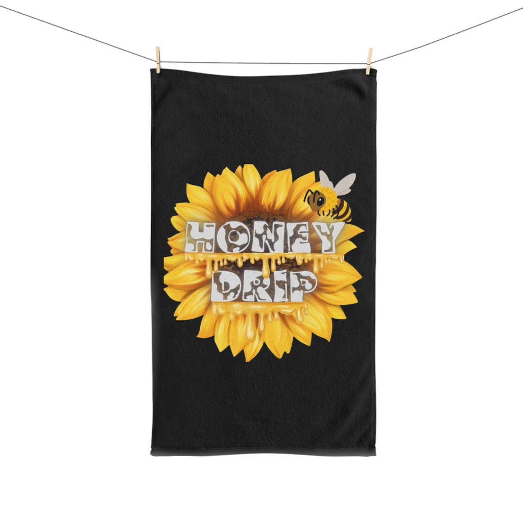 Honey Drip Hand Towel — Sunflower & Bee Kitchen Towel