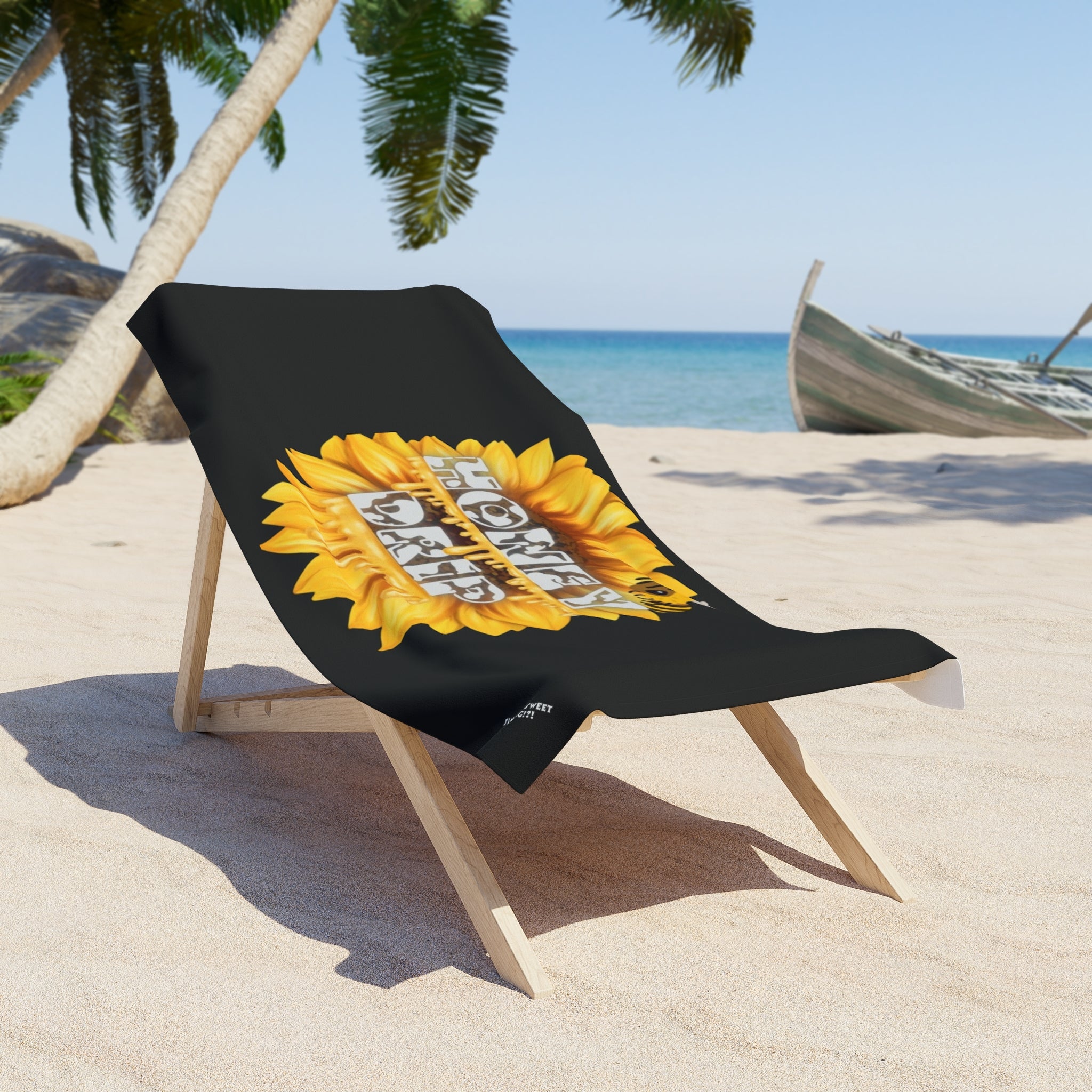 Sunflower 'Honey Drip' Beach Towel — Cute Bee Summer Towel