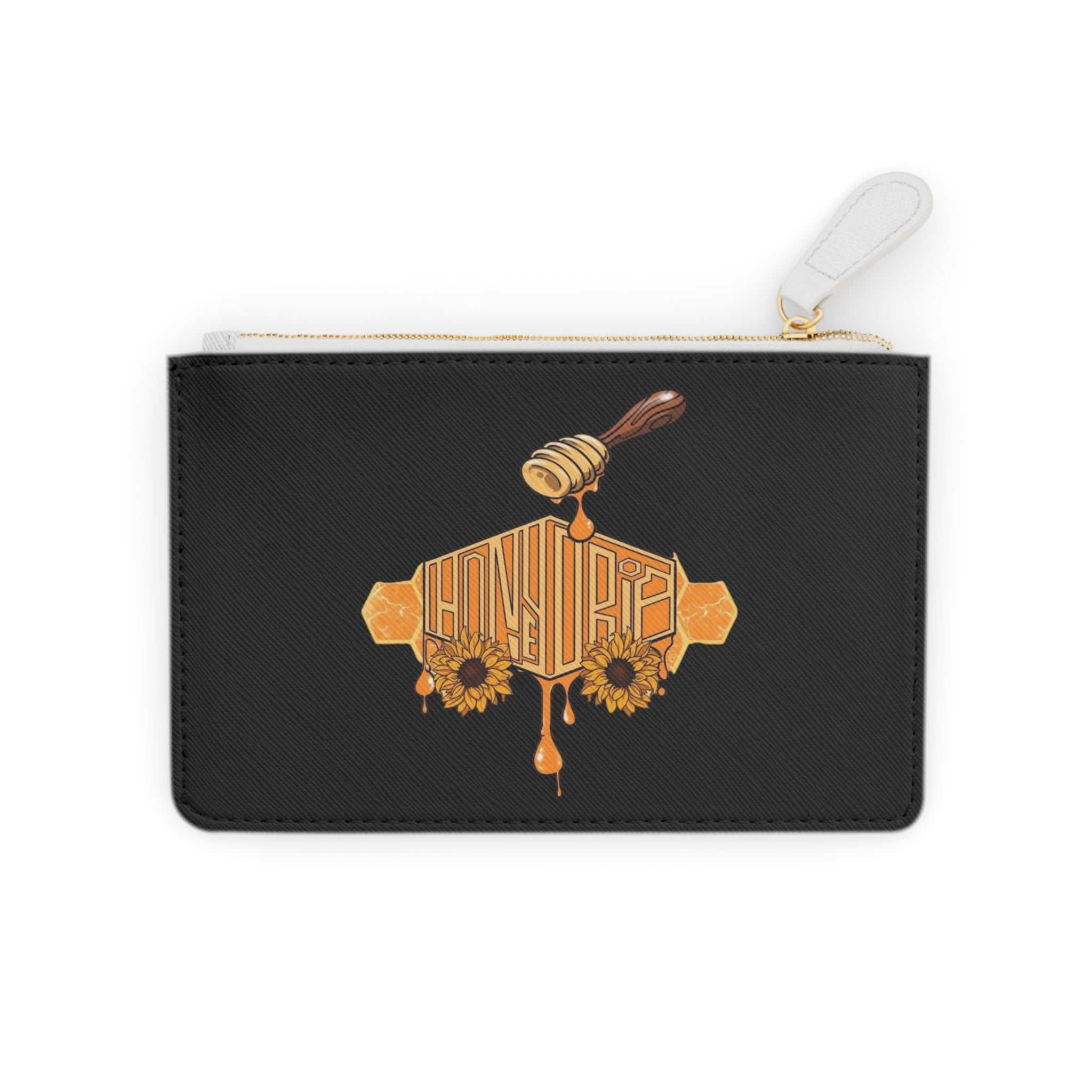 Honey Drip Mini Clutch Bag — Floral Bee Wallet with 'Simple & Sweet' Accent