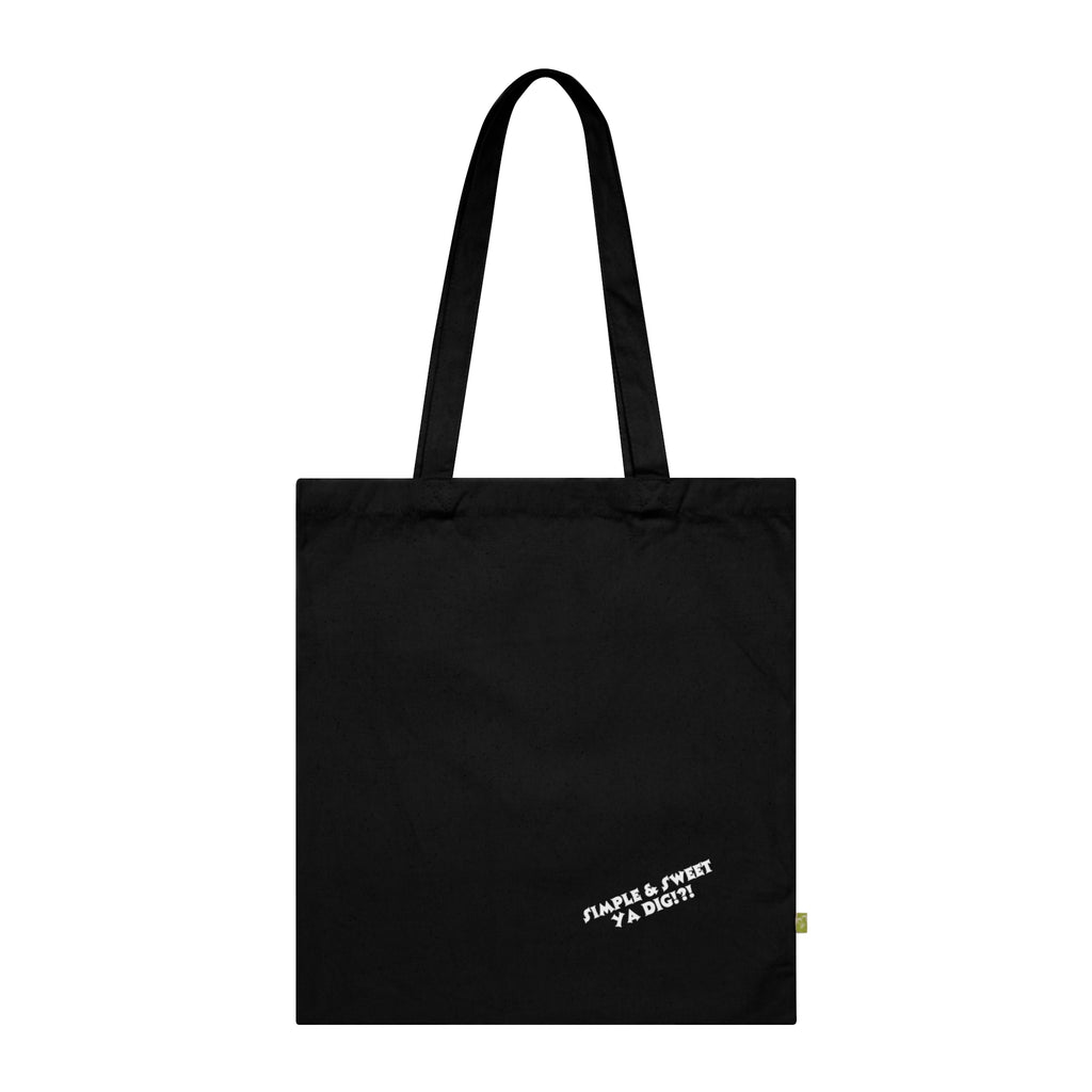 HoneyDrip Tote Bag — Organic Cotton Market Tote with Honey Drip & Sunflower Design