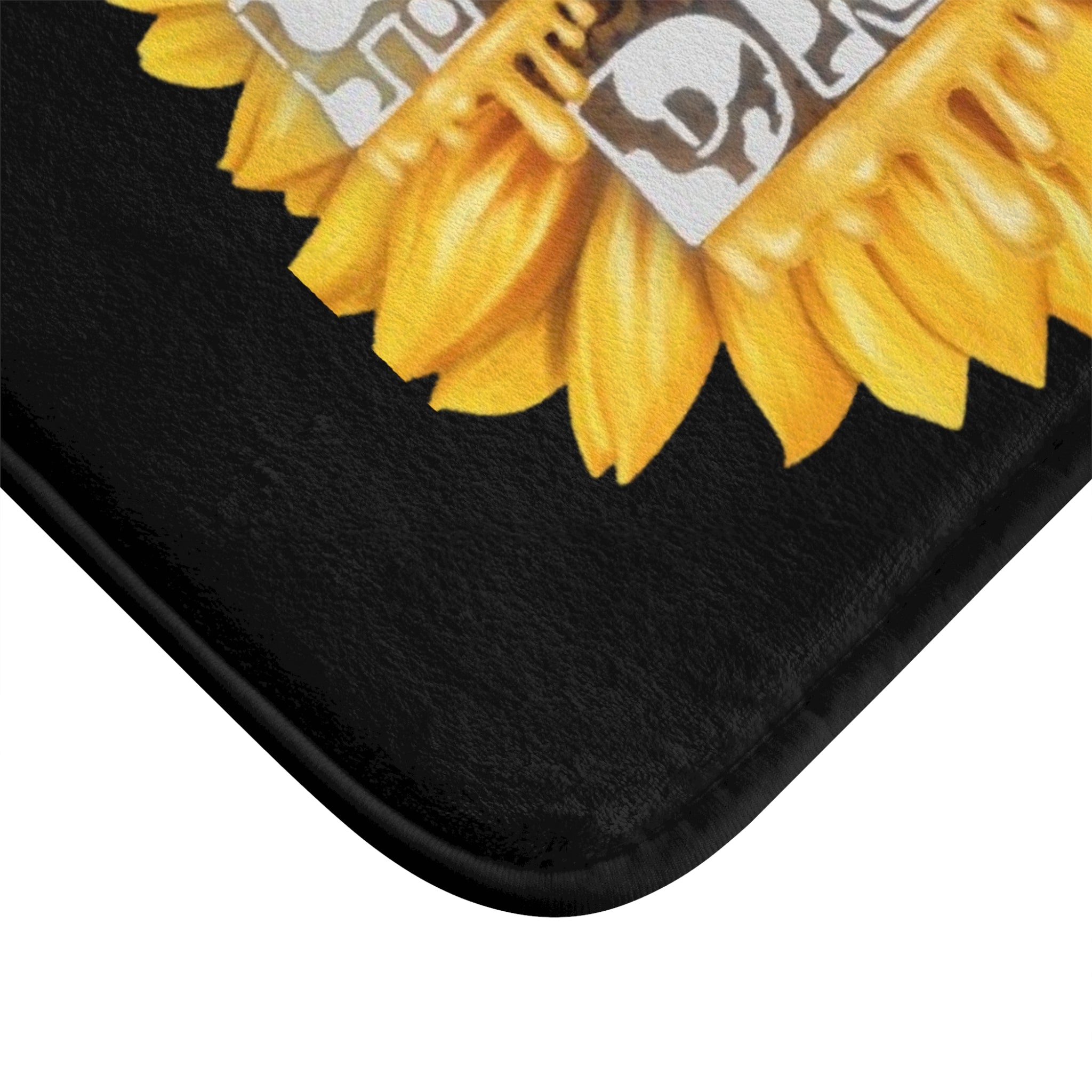 Honey Drip Sunflower Bath Mat – Bee & Floral Bathroom Rug