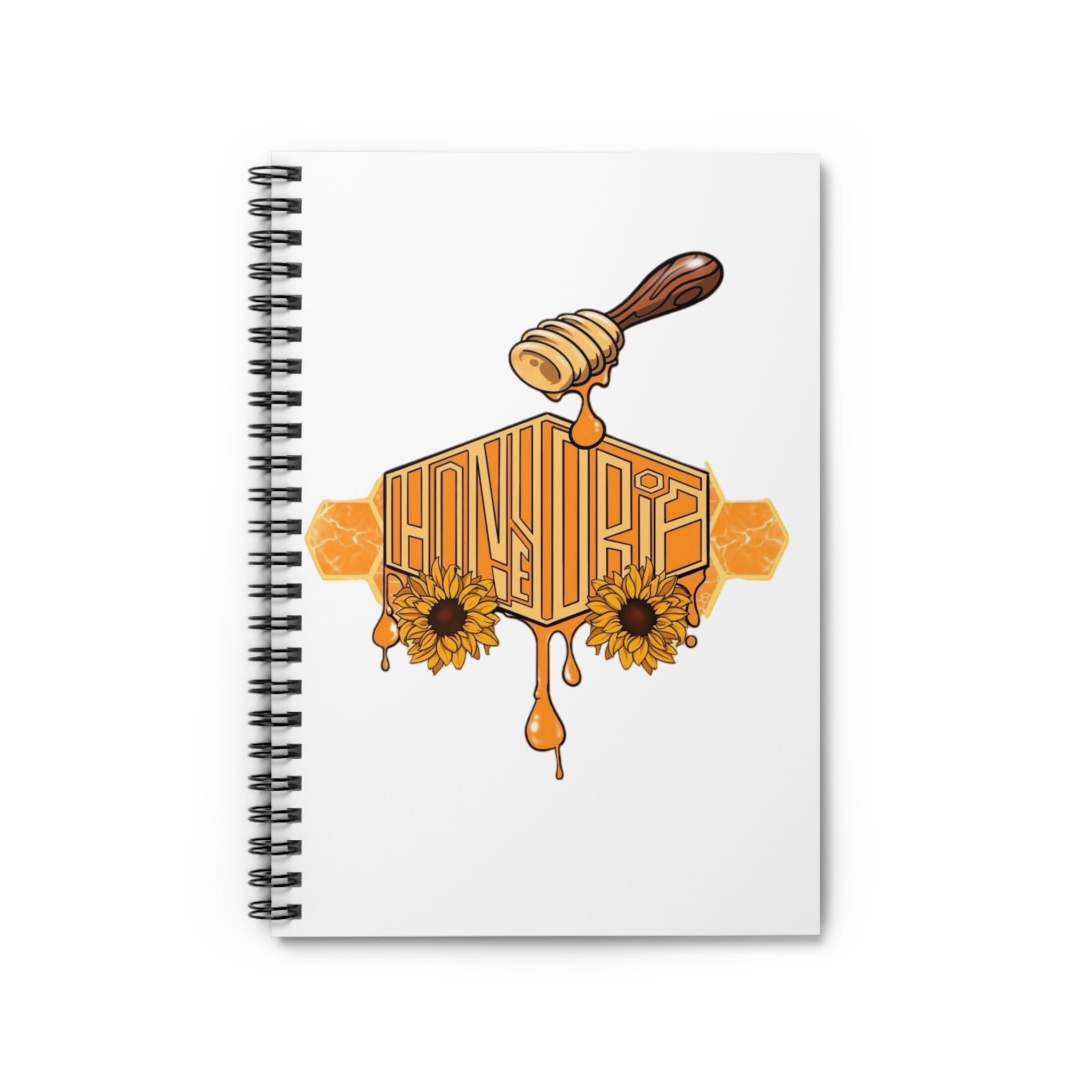 Honey Drip Spiral Notebook — Floral Sunflower Journal