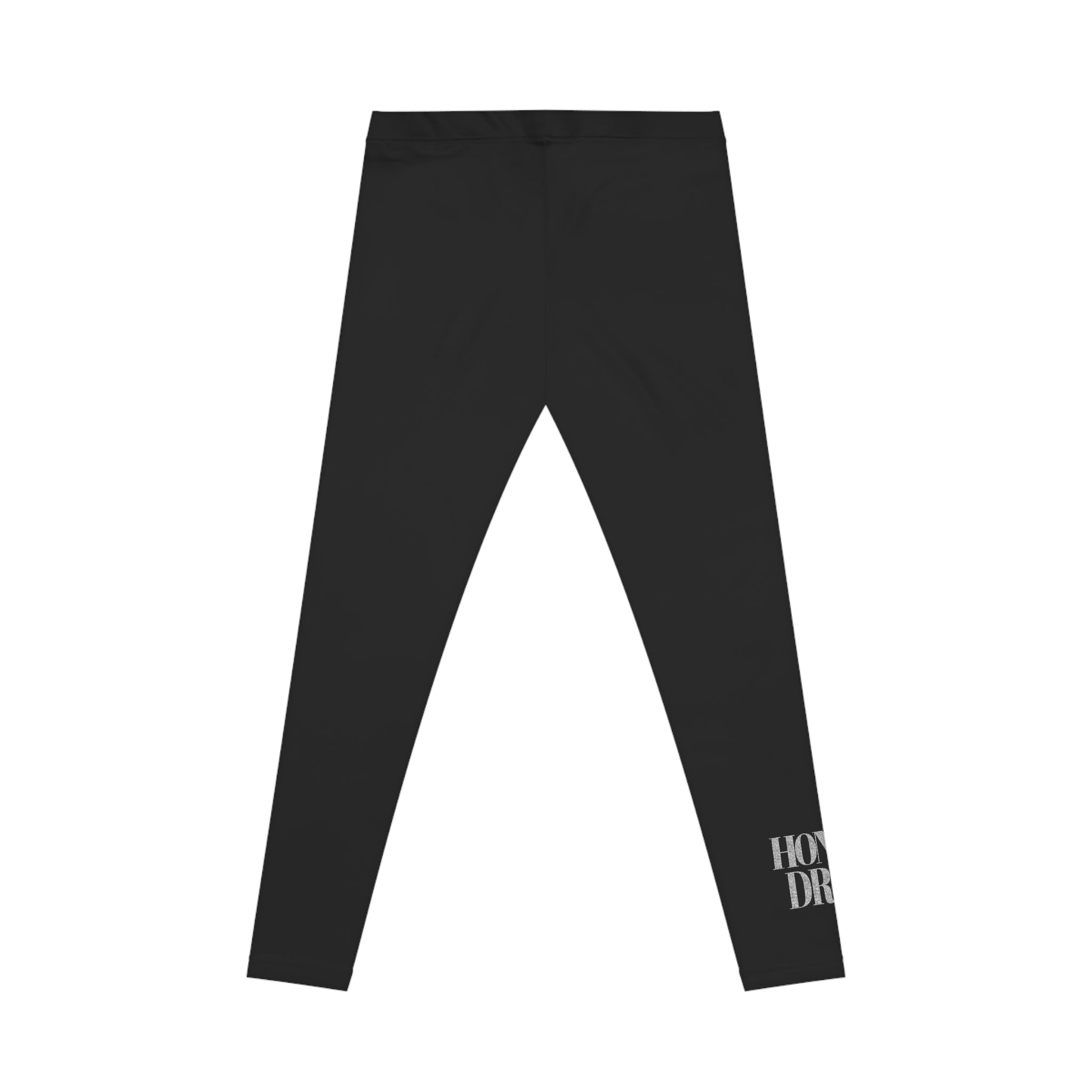 Women's 'Honey Drip' Black Casual Leggings — Minimal Text Accent