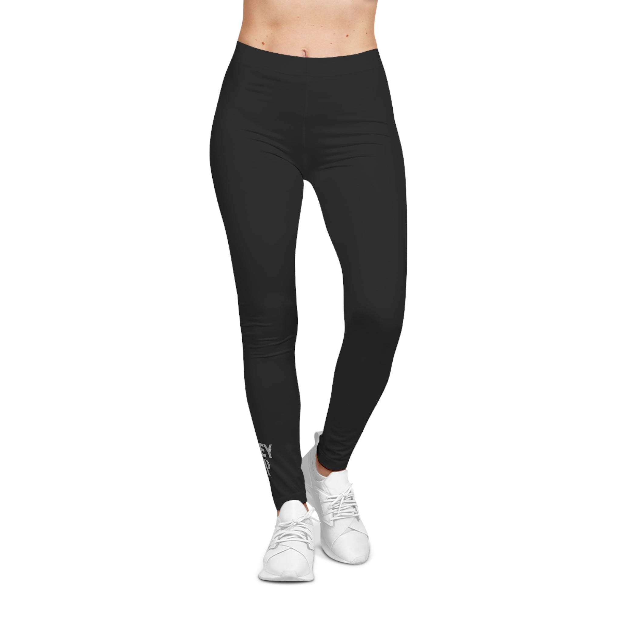 Women's 'Honey Drip' Black Casual Leggings — Minimal Text Accent