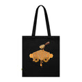 HoneyDrip Tote Bag — Organic Cotton Market Tote with Honey Drip & Sunflower Design