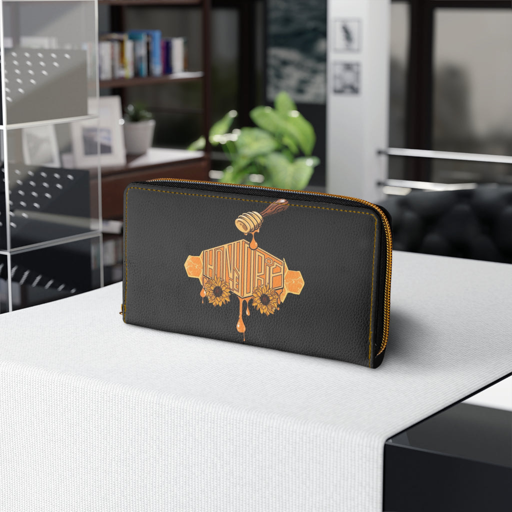 HoneyDrip Zipper Wallet — Floral Honey Drip Zip Wallet